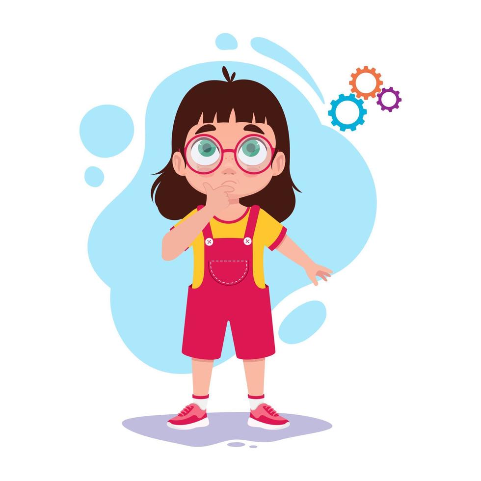 Child thinking, vector illustration