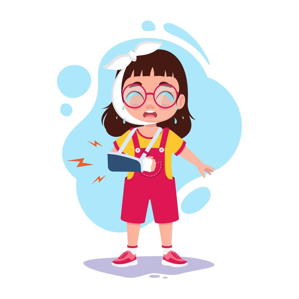 Child with a broken arm vector