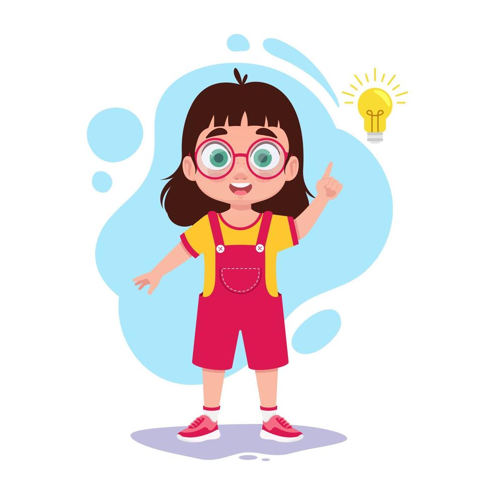The child has an idea. Vector illustration