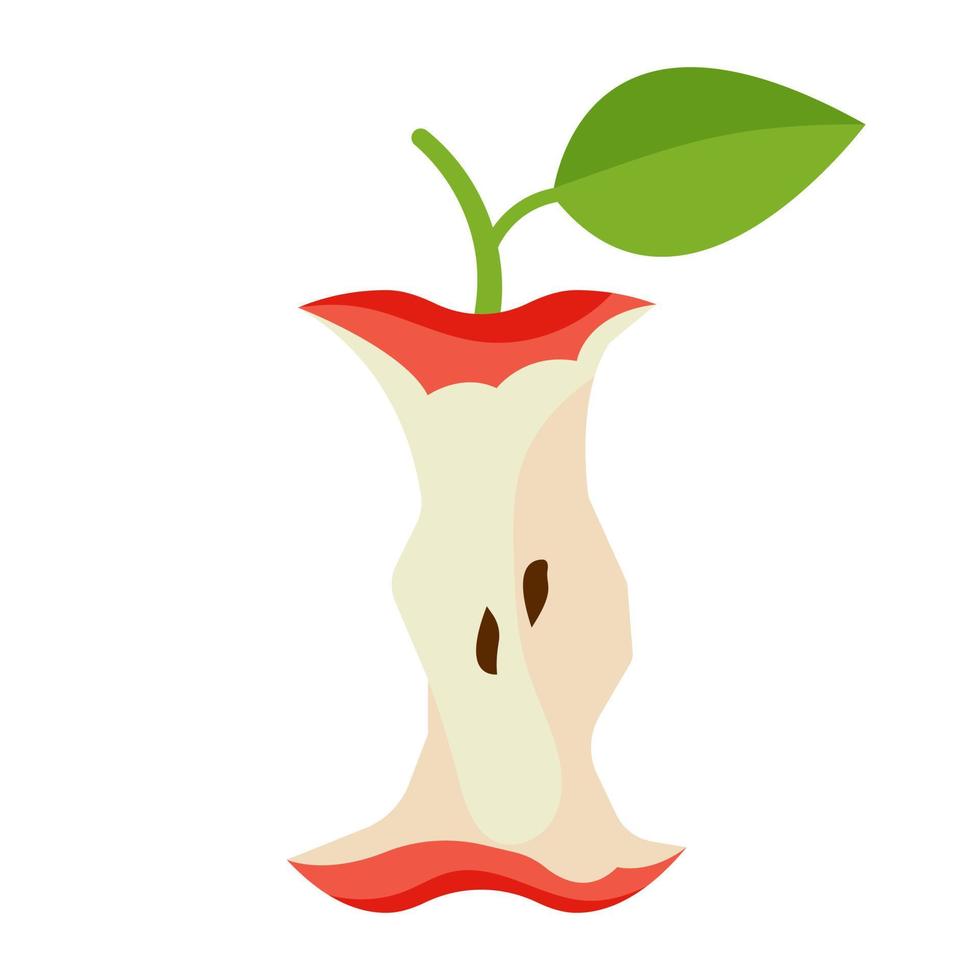 manzana núcleo aislado en blanco fondo, ilustración vector