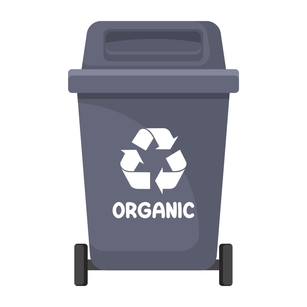 Garbage can for organic, vector illustration