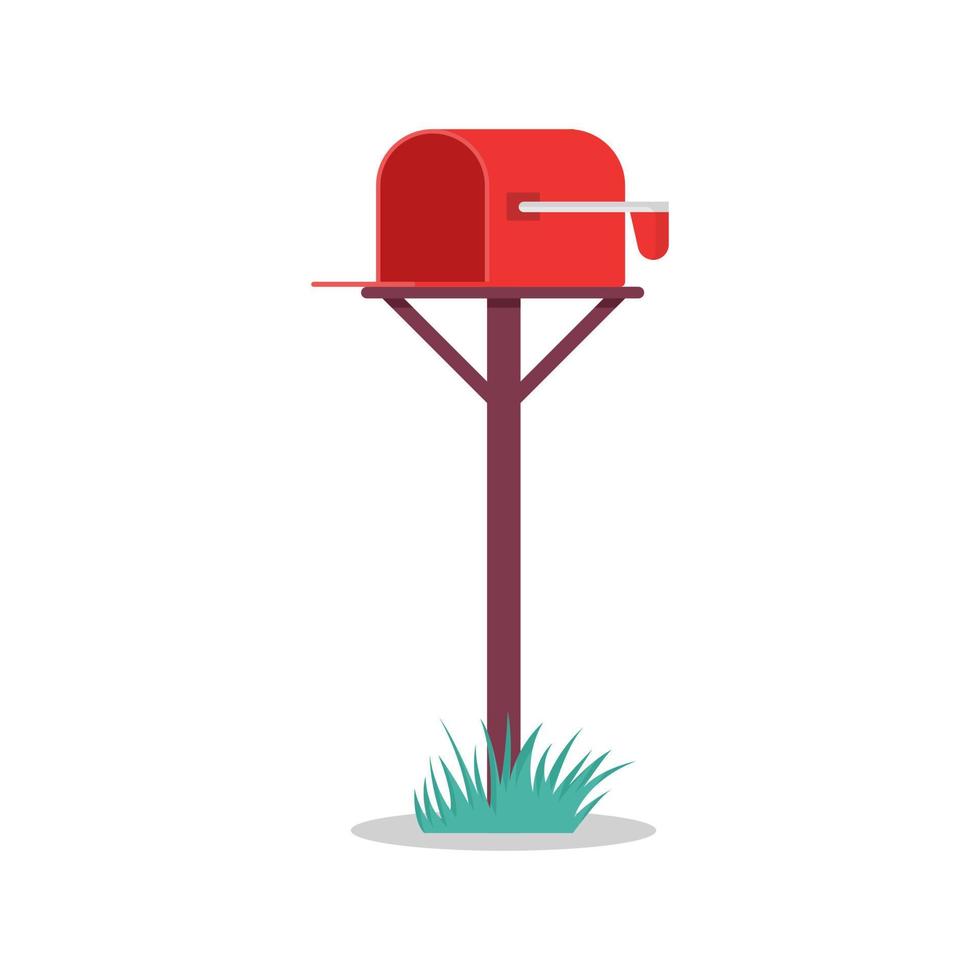 Red mailbox, vector illustration