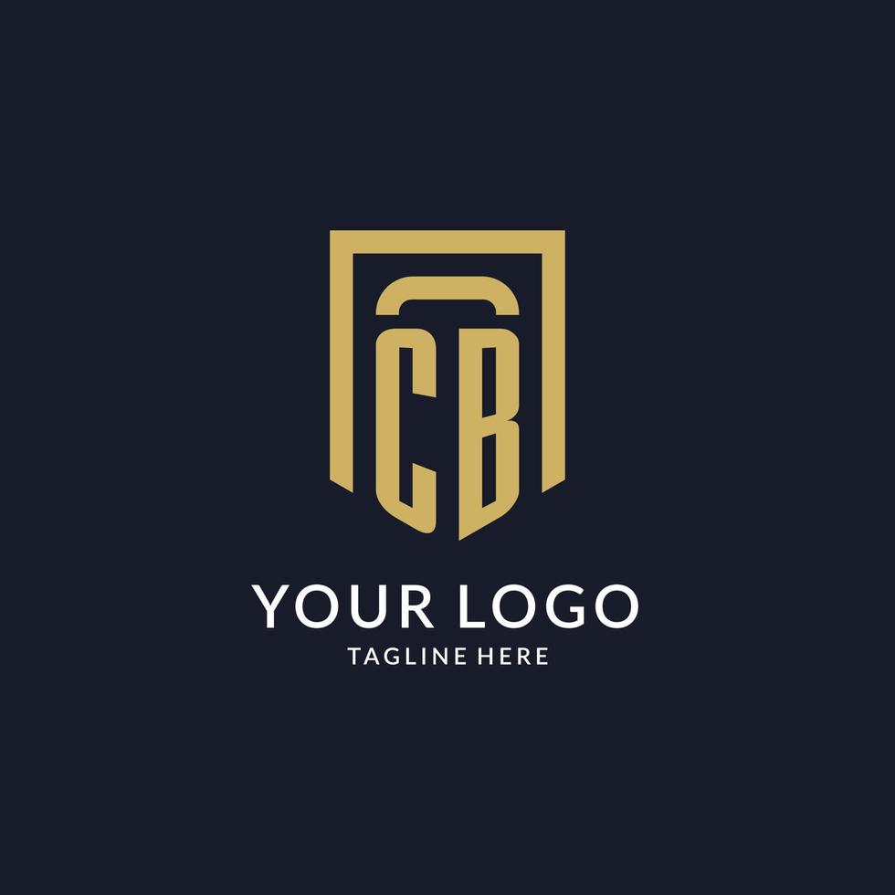 CB logo initial with geometric shield shape design style vector