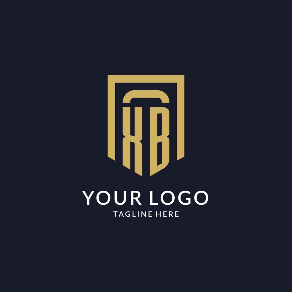 XB logo initial with geometric shield shape design style vector