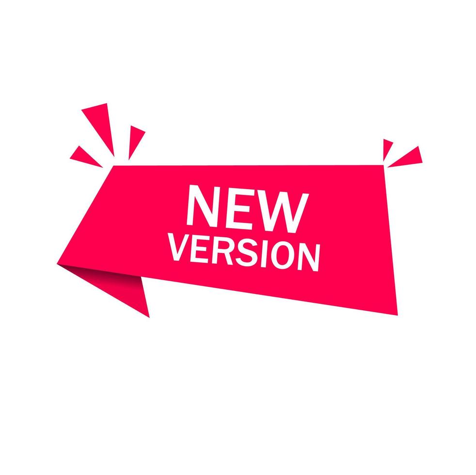New version banner design template. Vector on white background.