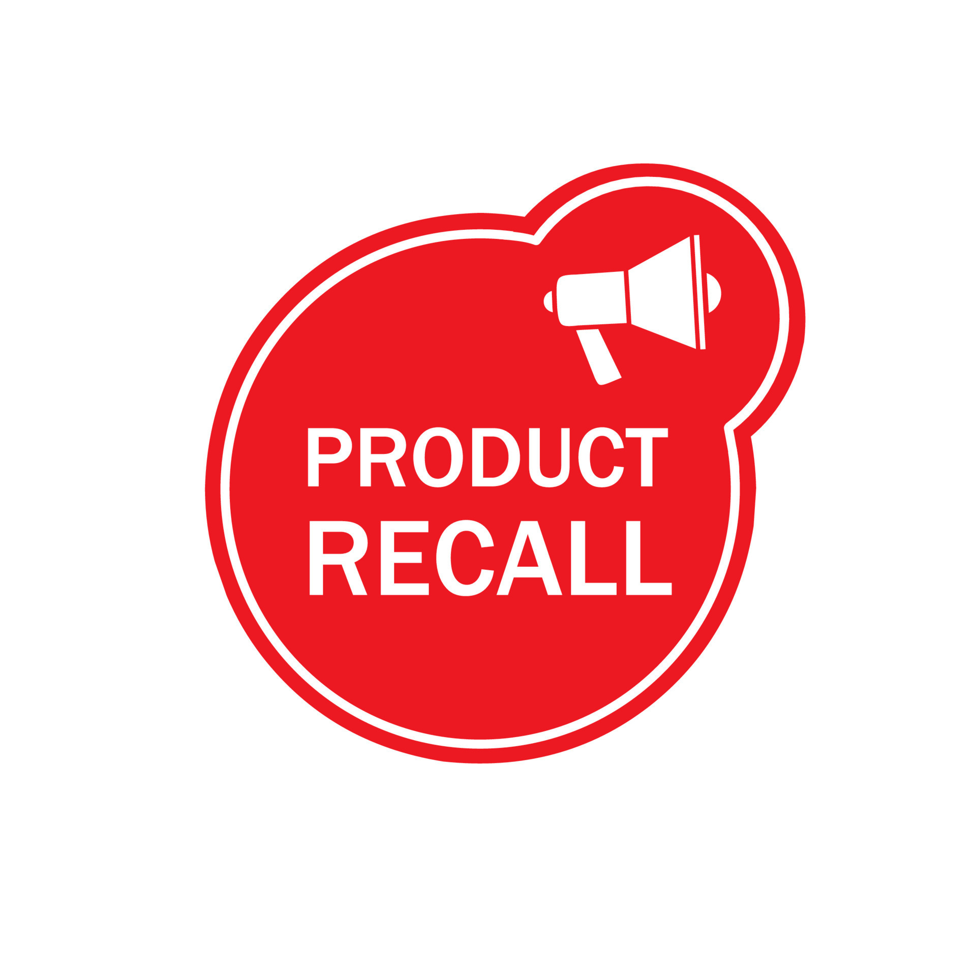 Banner Product recall megaphone icon design Flat style vector