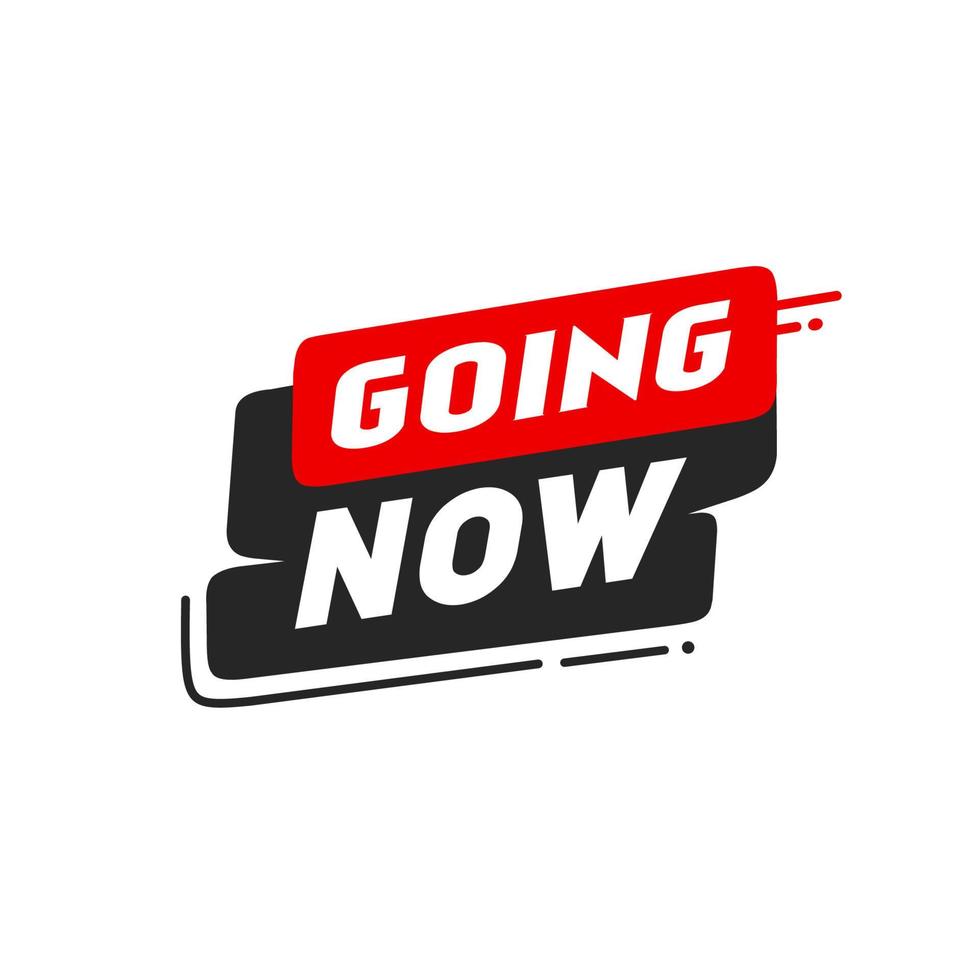 Going now - banner icon design. Flat style vector template.