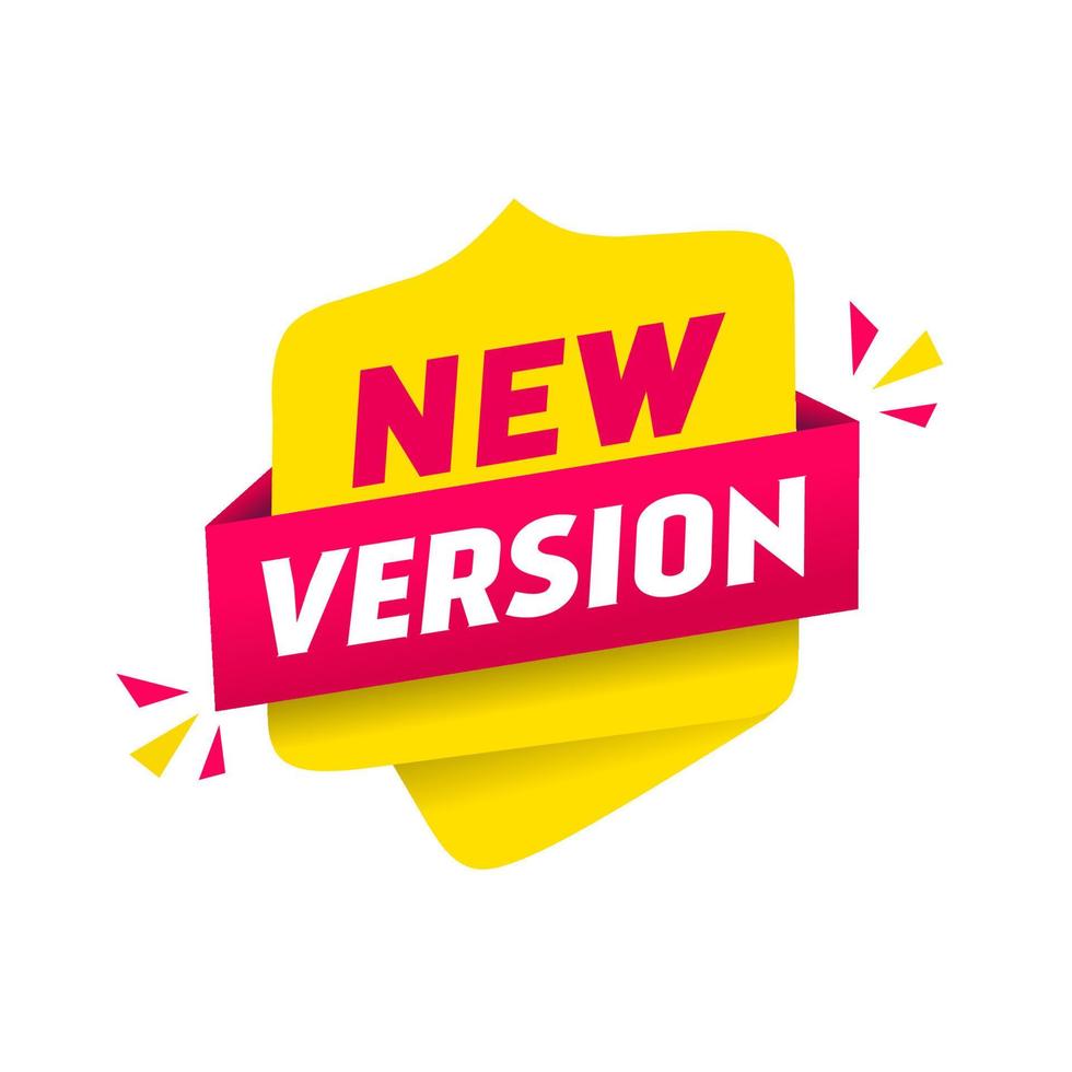 New version banner design template. Flat style vector icon.