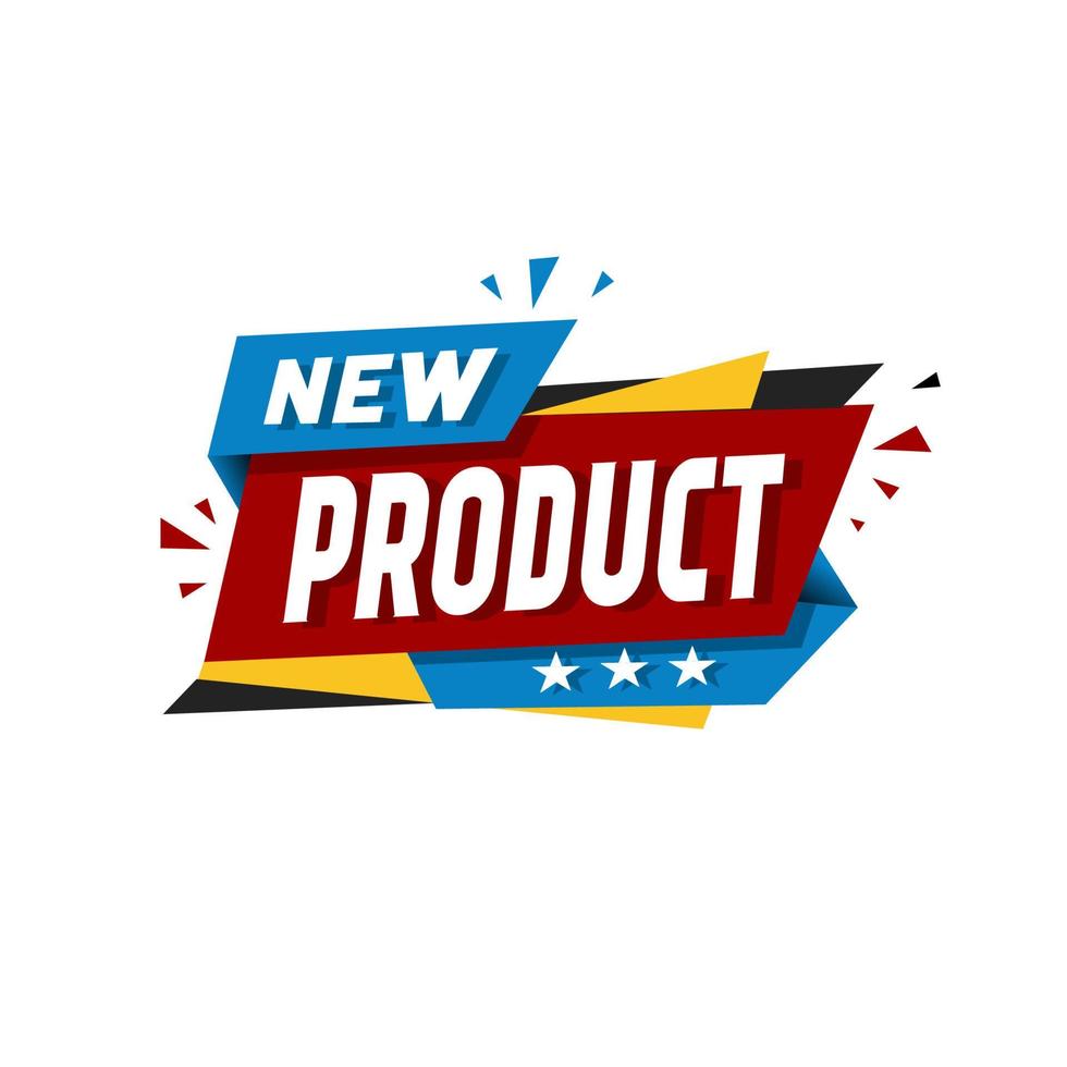 New product banner template. Flat style vector illustration on white background.