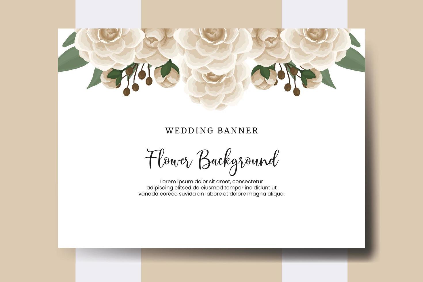 Wedding banner flower background, Digital watercolor hand drawn Camellia flower design Template vector