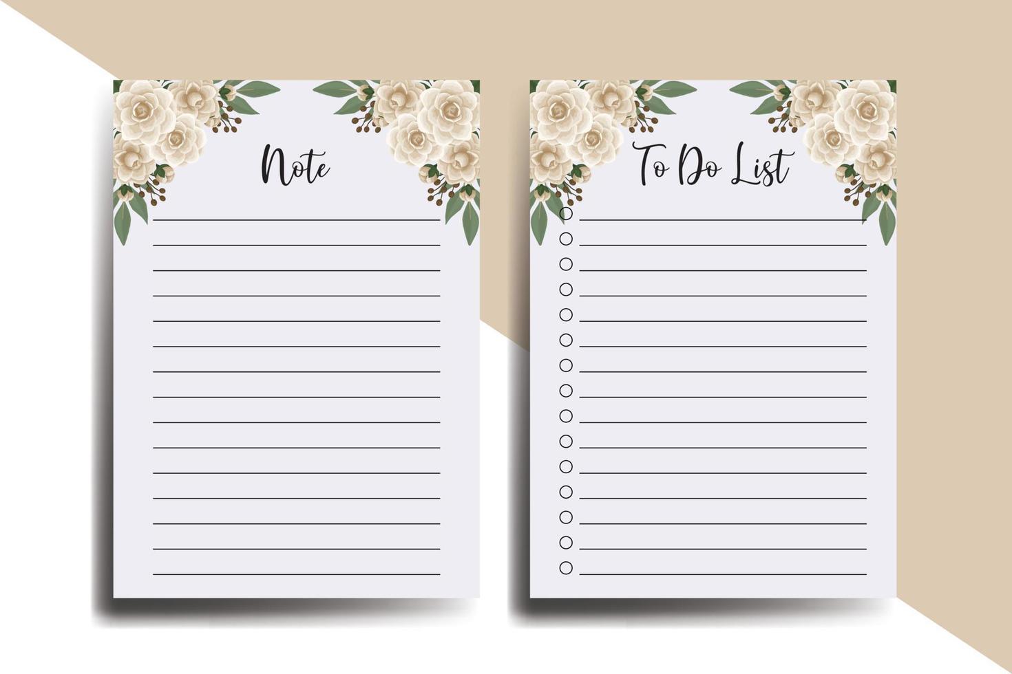 To do list Planner template Camellia flower Design vector