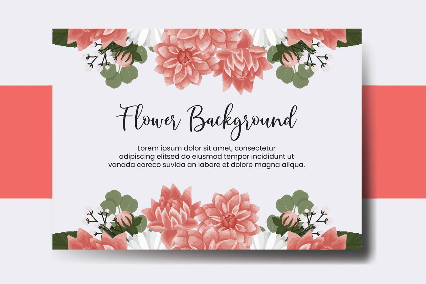 Wedding banner flower background, Digital watercolor hand drawn Dahlia Flower design Template vector