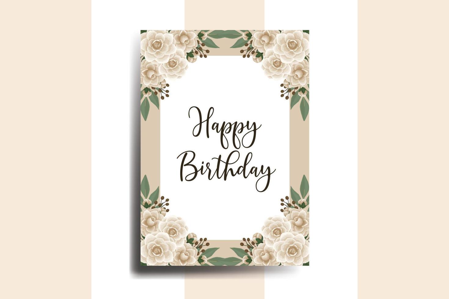 saludo tarjeta cumpleaños tarjeta digital acuarela mano dibujado camelia flor diseño modelo vector