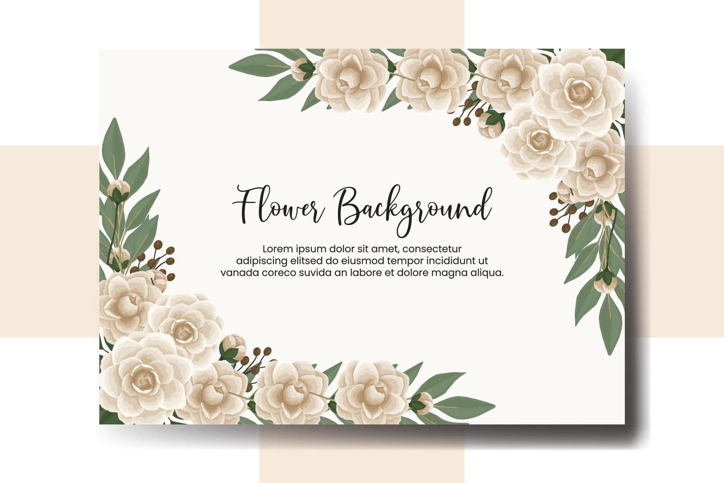 Wedding banner flower background, Digital watercolor hand drawn Camellia flower design Template vector