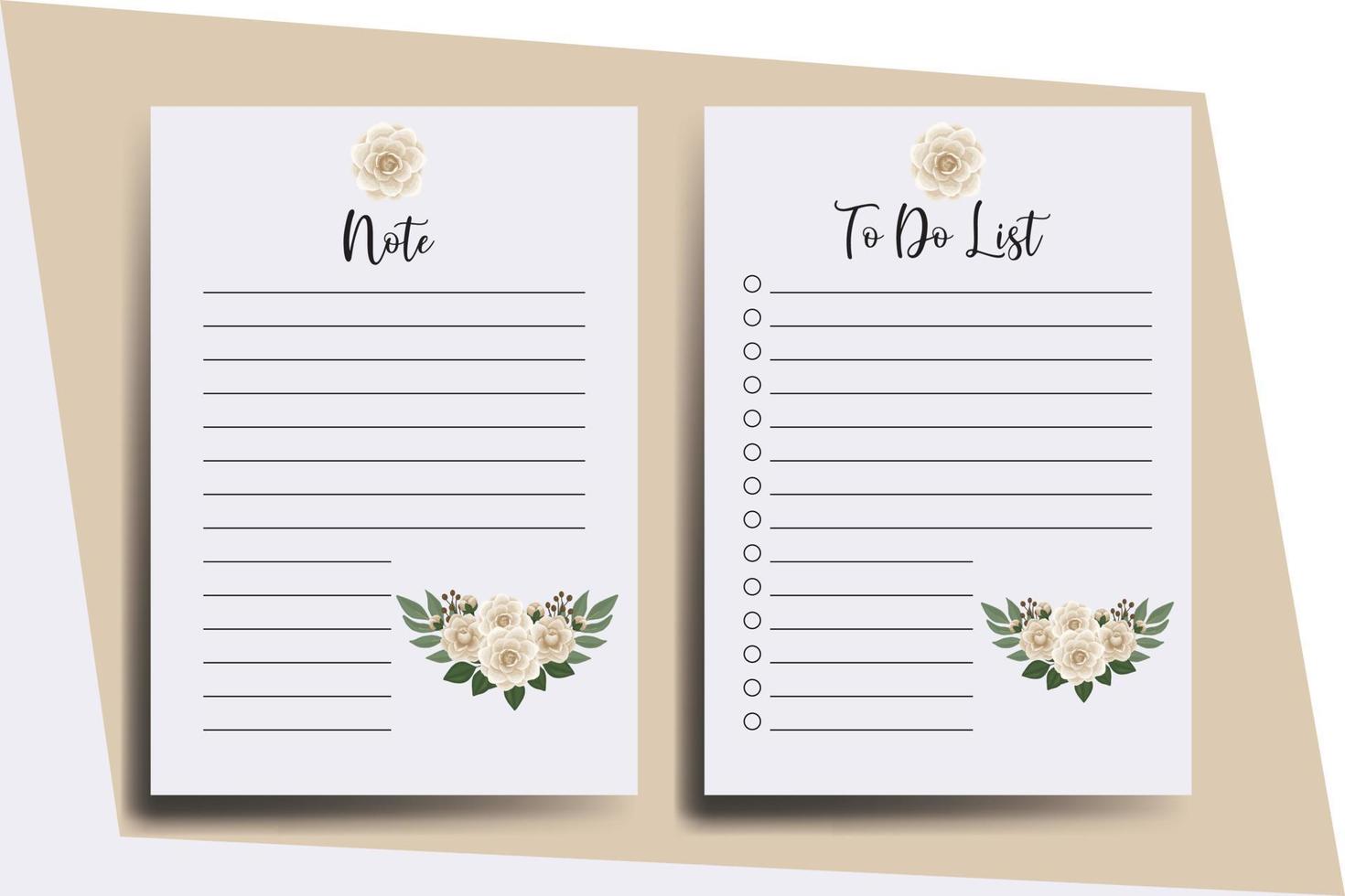 To do list Planner template Camellia flower Design vector