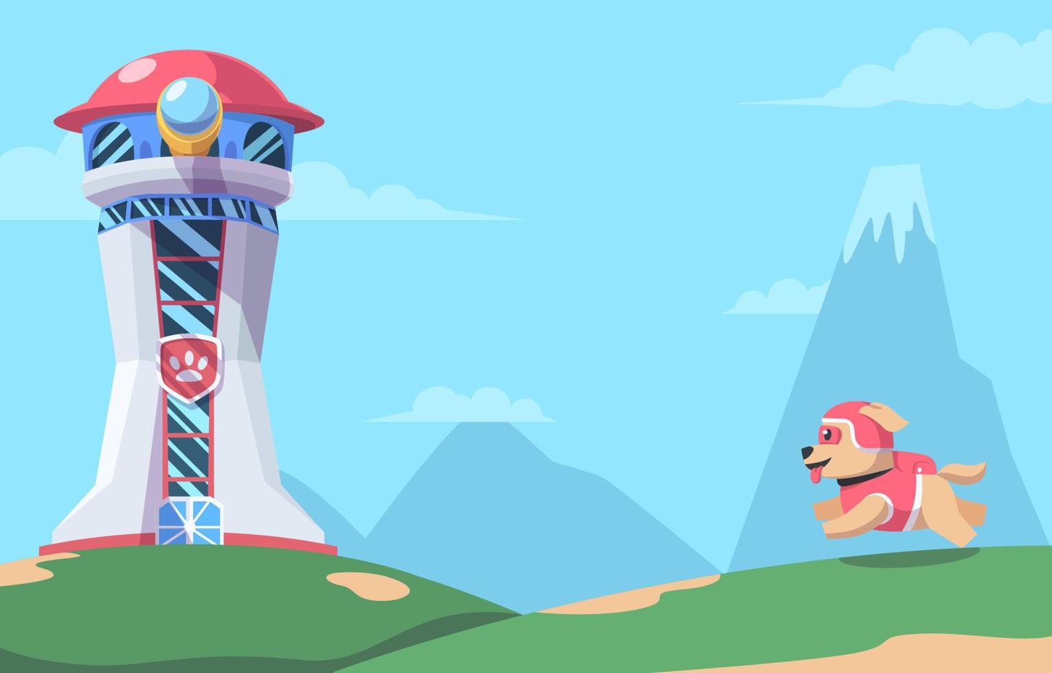 Paw Patrol with Tower Background vector