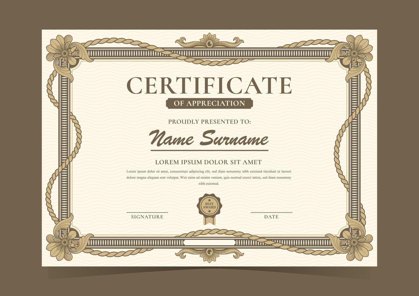 Vintage Certificate Template vector