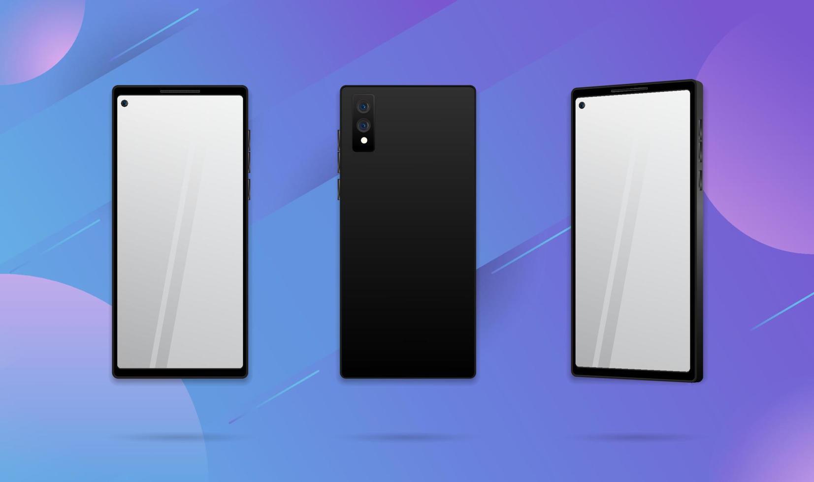 3D Black Mobile Phone Mockup vector