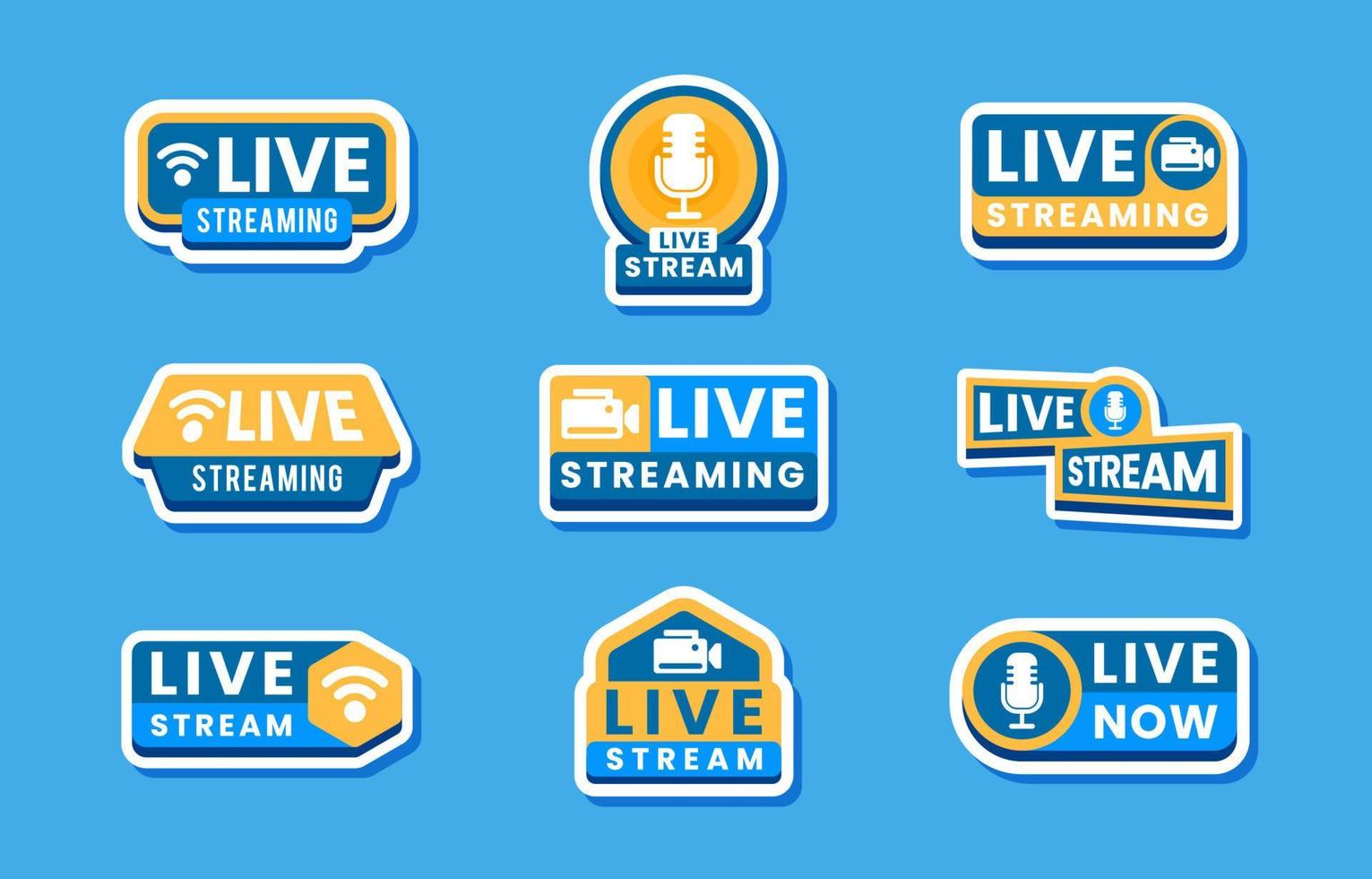 Live Streaming Label Set vector