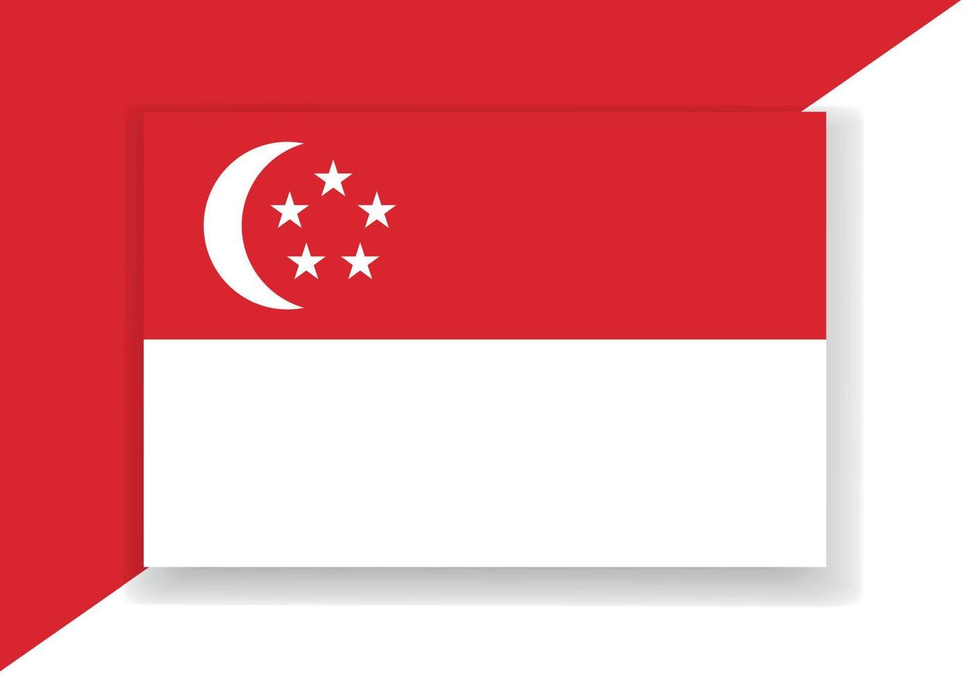 Vector Singapore Flag. Country flag design. Flat vector flag.