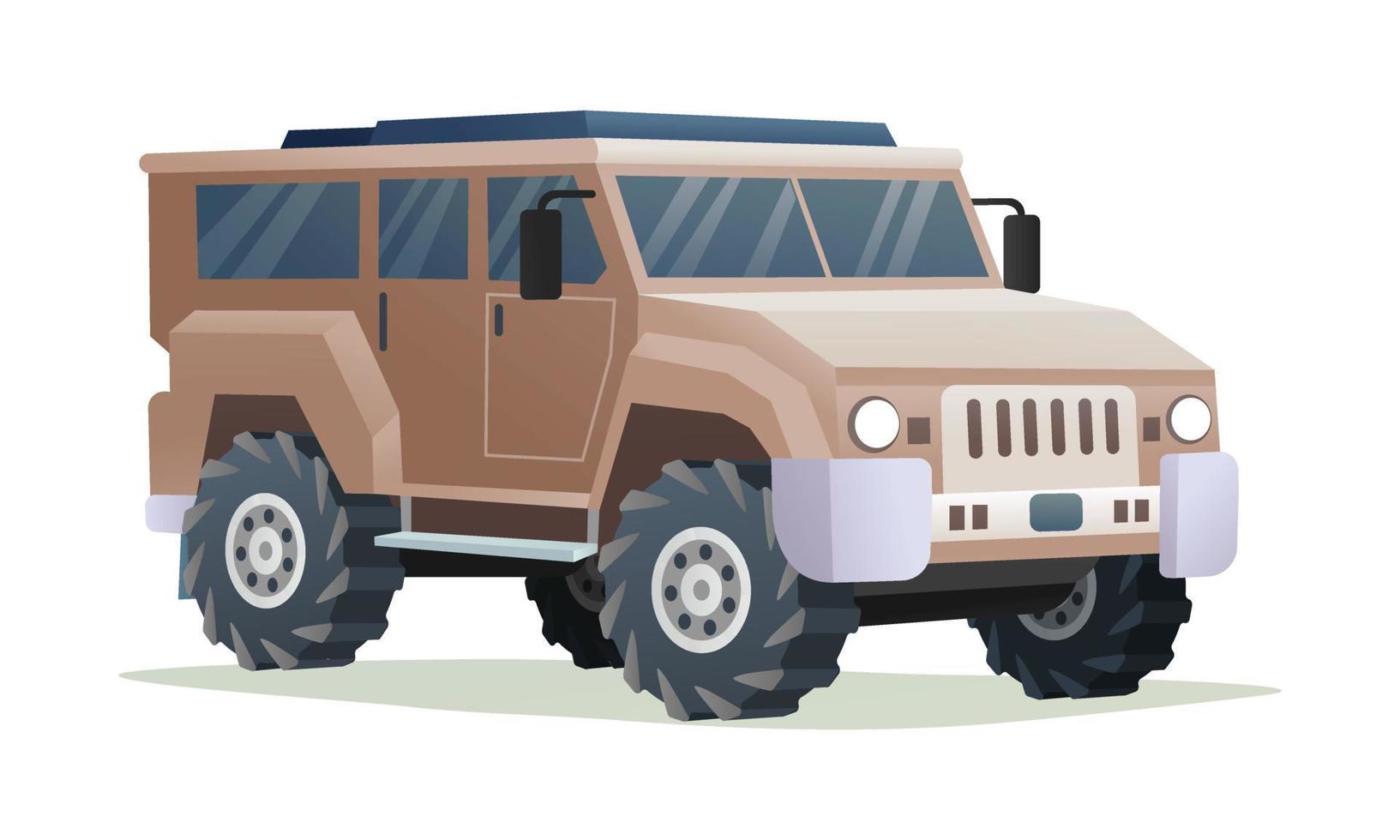 Military vehicle vector illustration isolated on white background