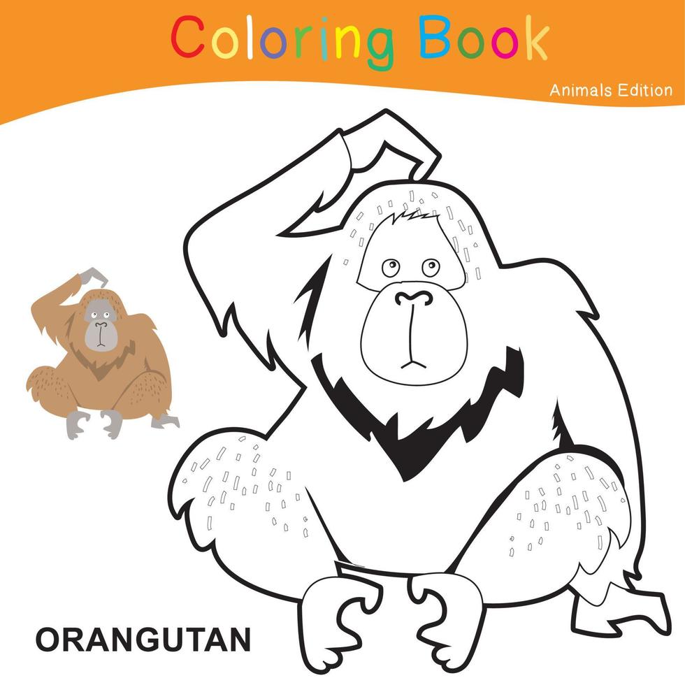 Coloring animal worksheet page. Educational printable coloring worksheet. Coloring game for preschool children. Vector file.