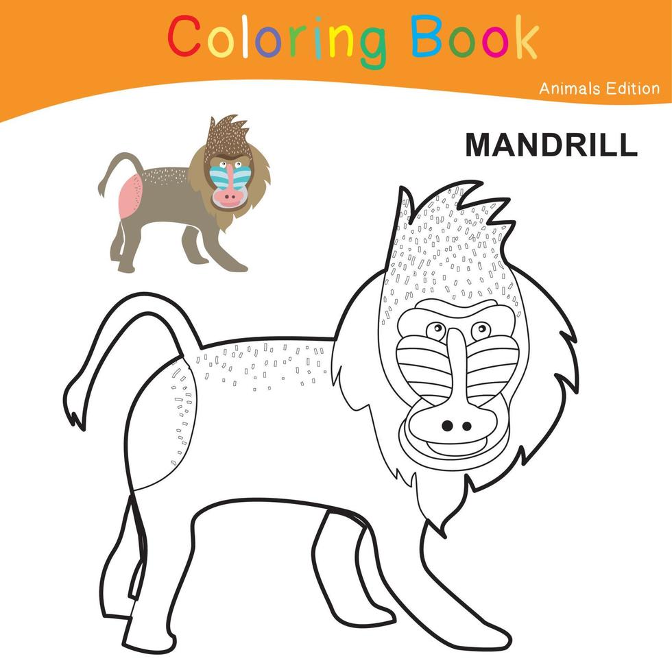 Coloring animal worksheet page. Educational printable coloring worksheet. Coloring game for preschool children. Vector file.