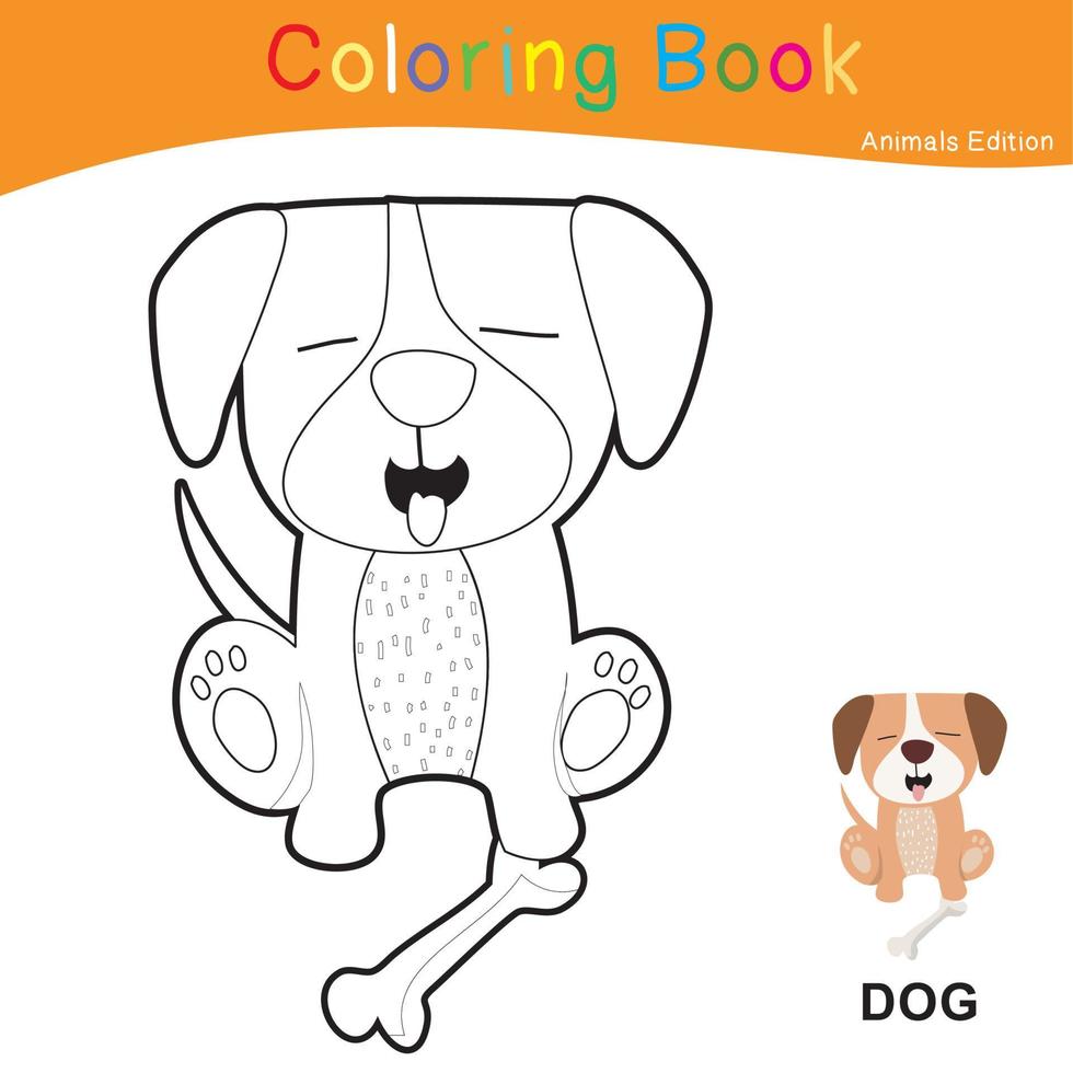 Coloring animal worksheet page. Educational printable coloring worksheet. Coloring game for preschool children. Vector file.