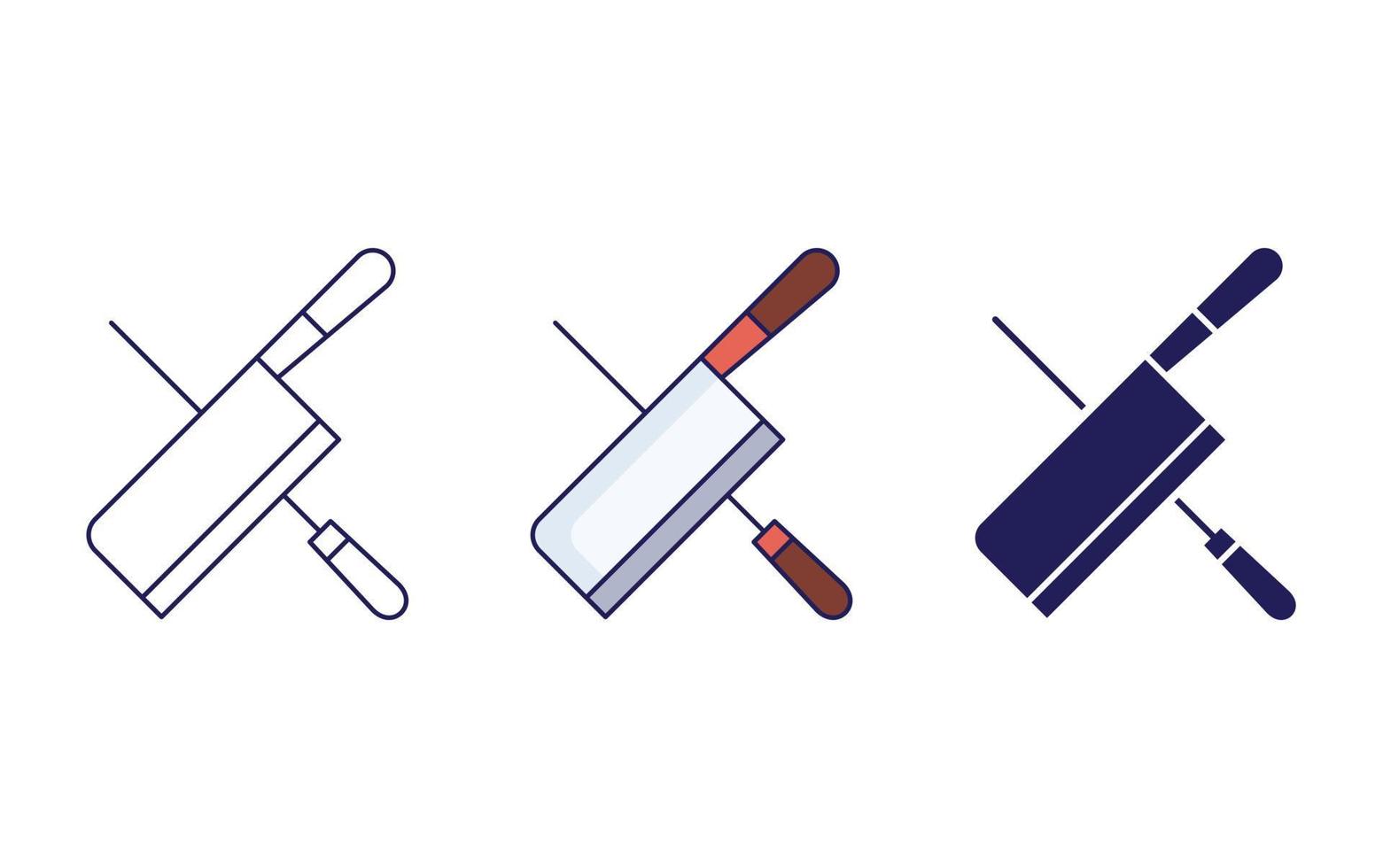 knife and skewer icon vector