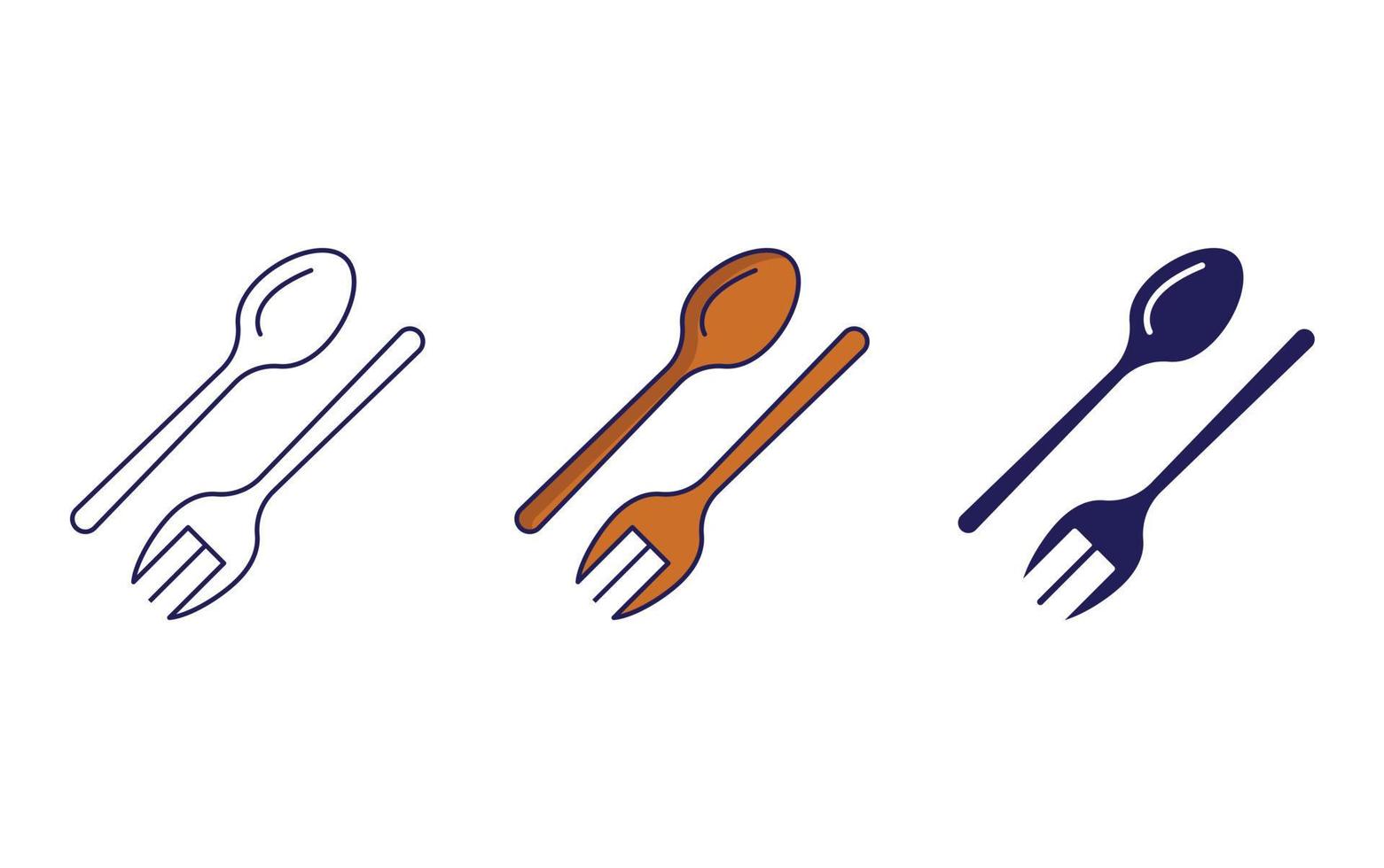 spoon and fork icon vector