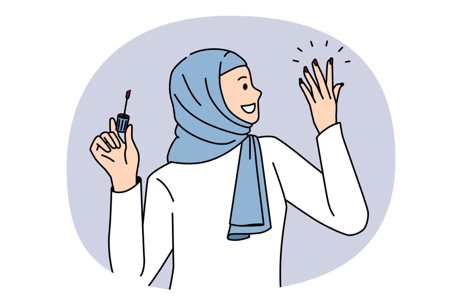 Modern Islam arabic women concept vector