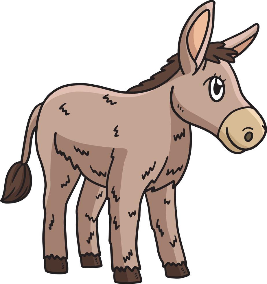 Donkey Cartoon Colored Clipart Illustration vector