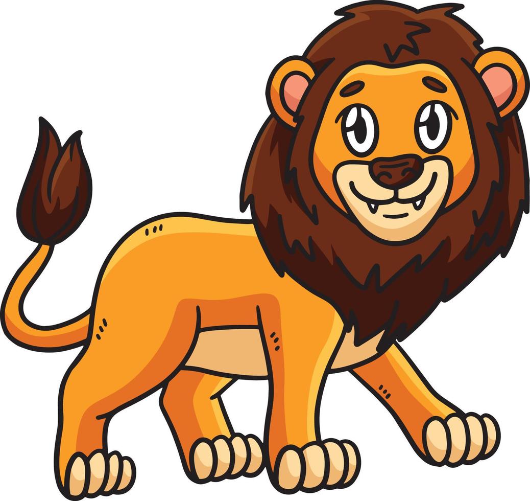 Lion Cartoon Colored Clipart Illustration vector