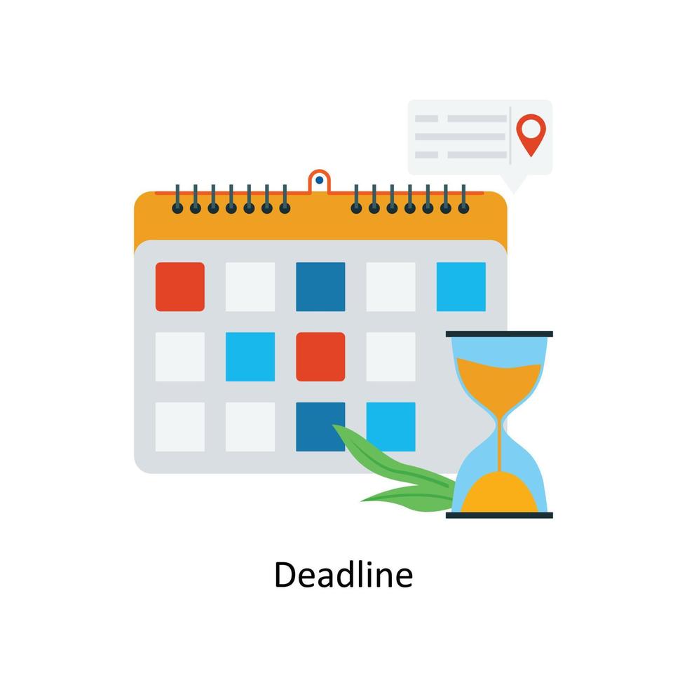 Deadline Vector Flat Icons. Simple stock illustration stock