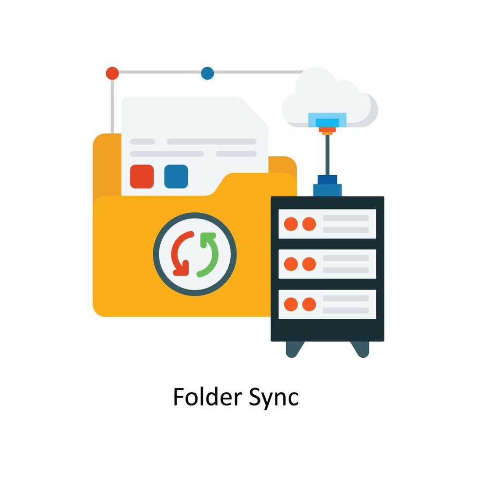 Folder Sync  Vector Flat Icons. Simple stock illustration stock