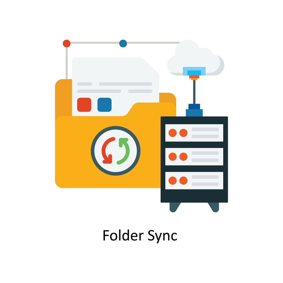 carpeta sincronizar vector plano iconos sencillo valores ilustración valores