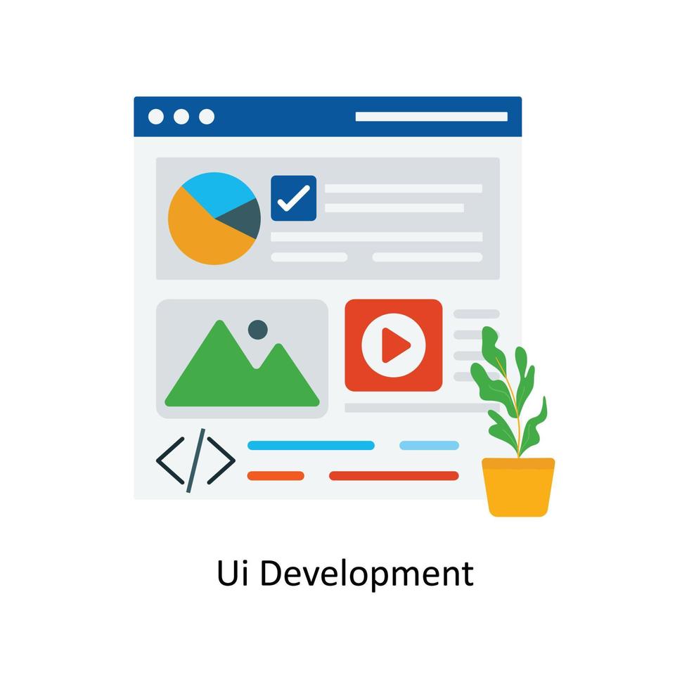 Ui Development Vector Flat Icons. Simple stock illustration stock