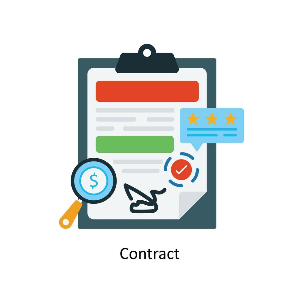 Contract  Vector Flat Icons. Simple stock illustration stock