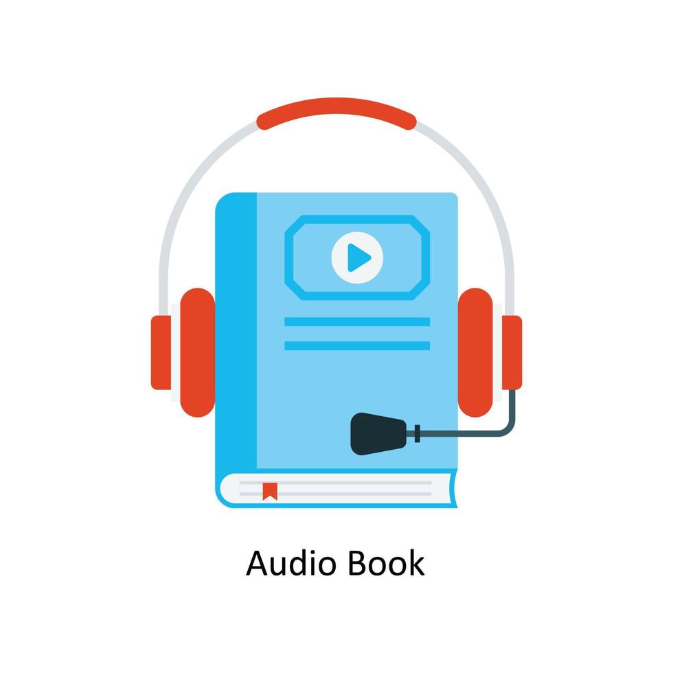 Audio Book Vector Flat Icons. Simple stock illustration stock