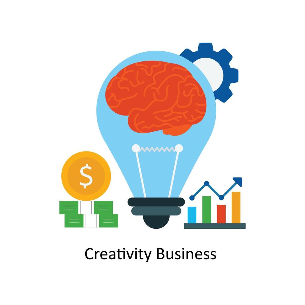 Creativity Business  Vector Flat Icons. Simple stock illustration stock