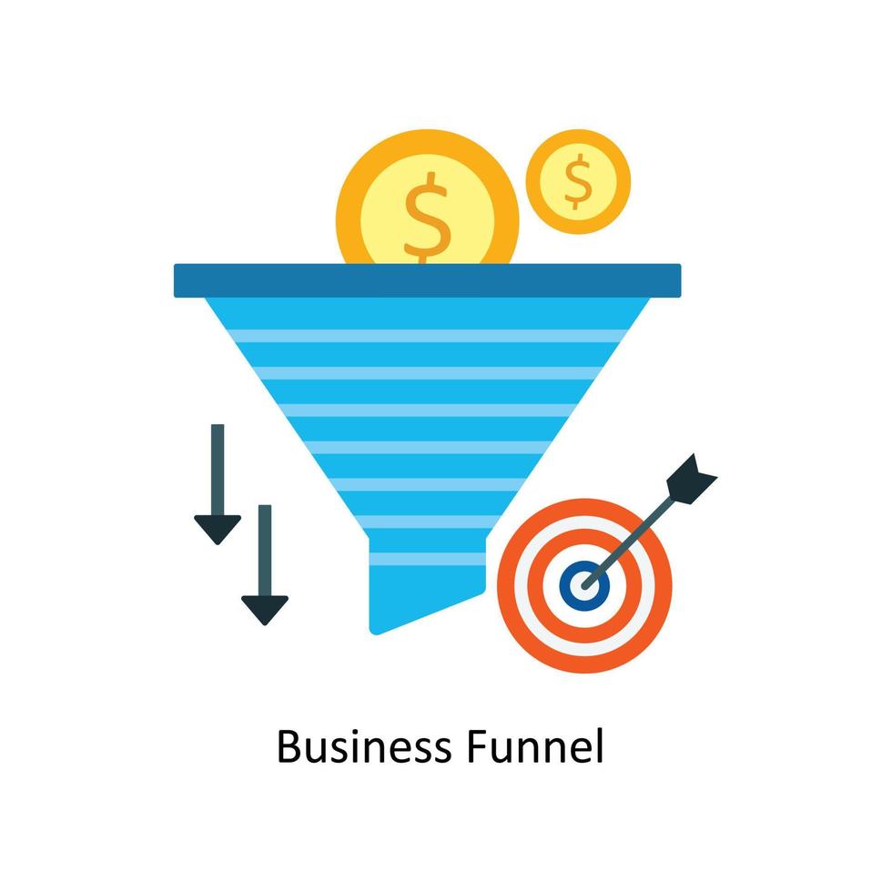 Business Funnel  Vector Flat Icons. Simple stock illustration stock