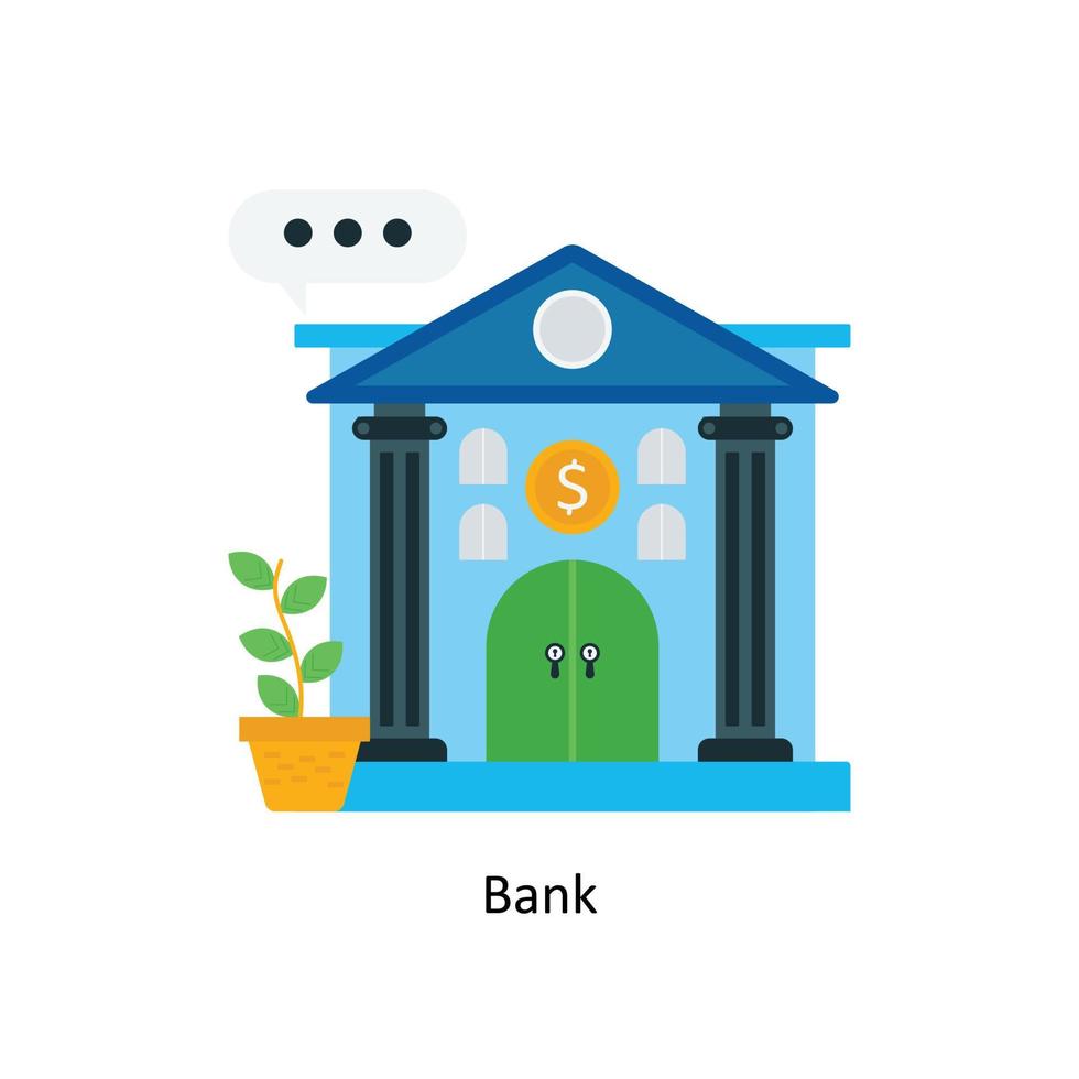 Bank Vector Flat Icons. Simple stock illustration stock