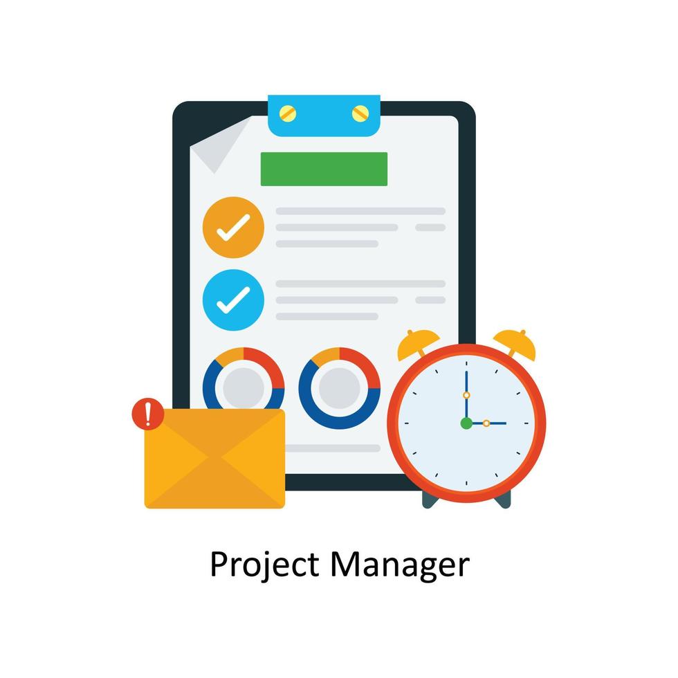 Project Manager Vector Flat Icons. Simple stock illustration stock