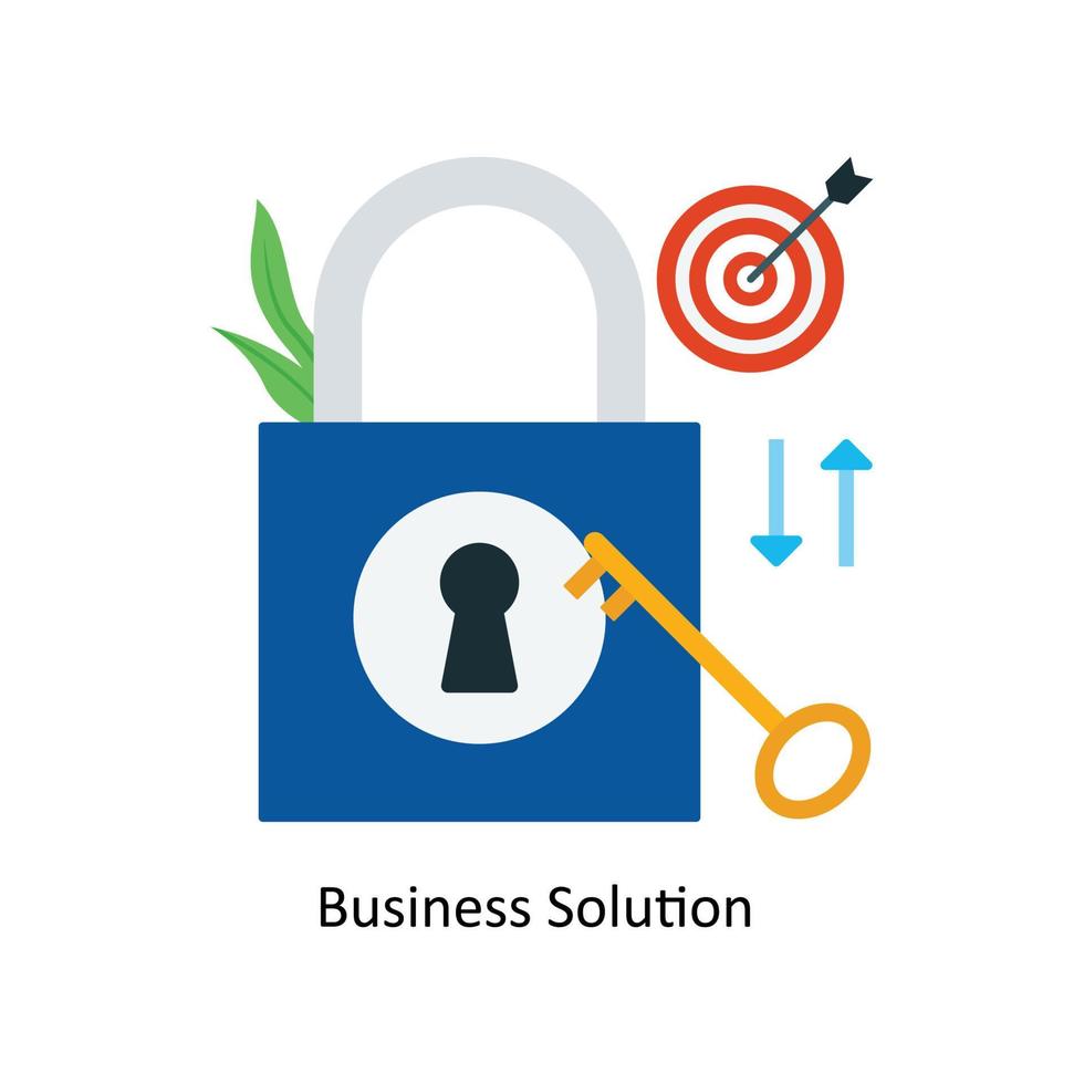 Business Solution  Vector Flat Icons. Simple stock illustration stock