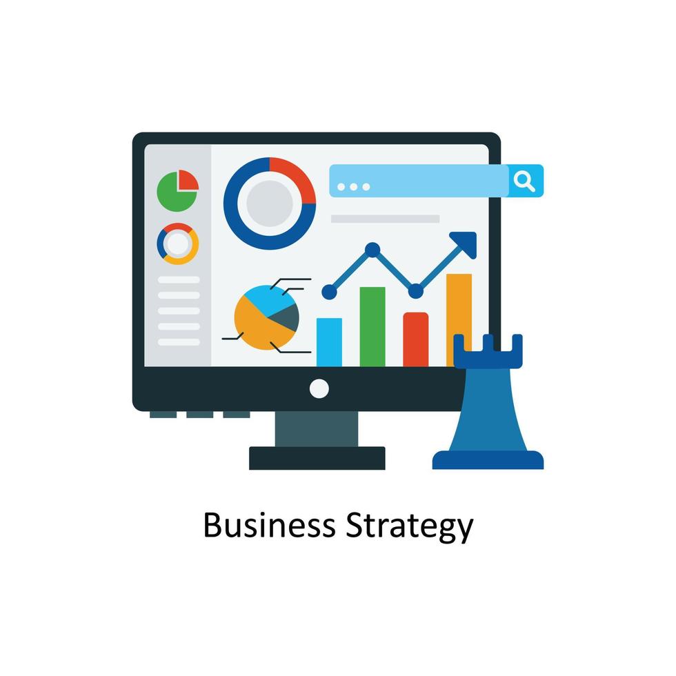 Business Strategy Vector Flat Icons. Simple stock illustration stock