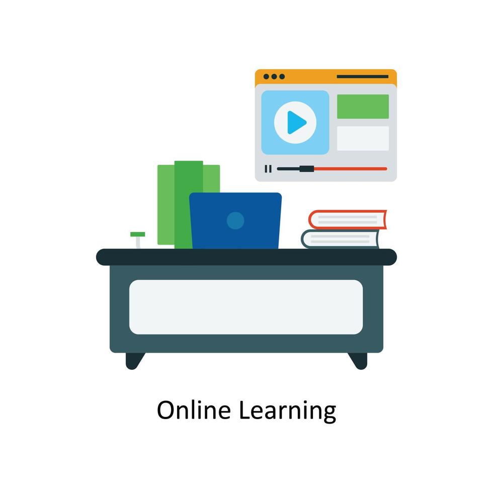 Online Learning Vector Flat Icons. Simple stock illustration stock
