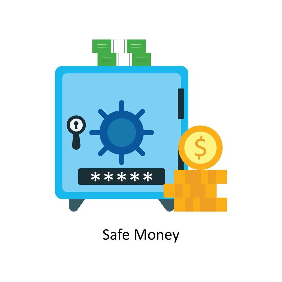 Safe Money Vector Flat Icons. Simple stock illustration stock