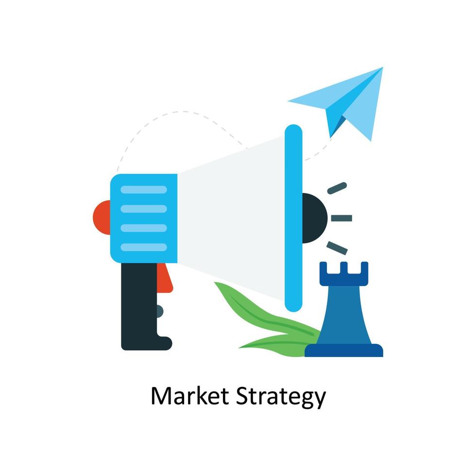 Market Strategy Vector Flat Icons. Simple stock illustration stock