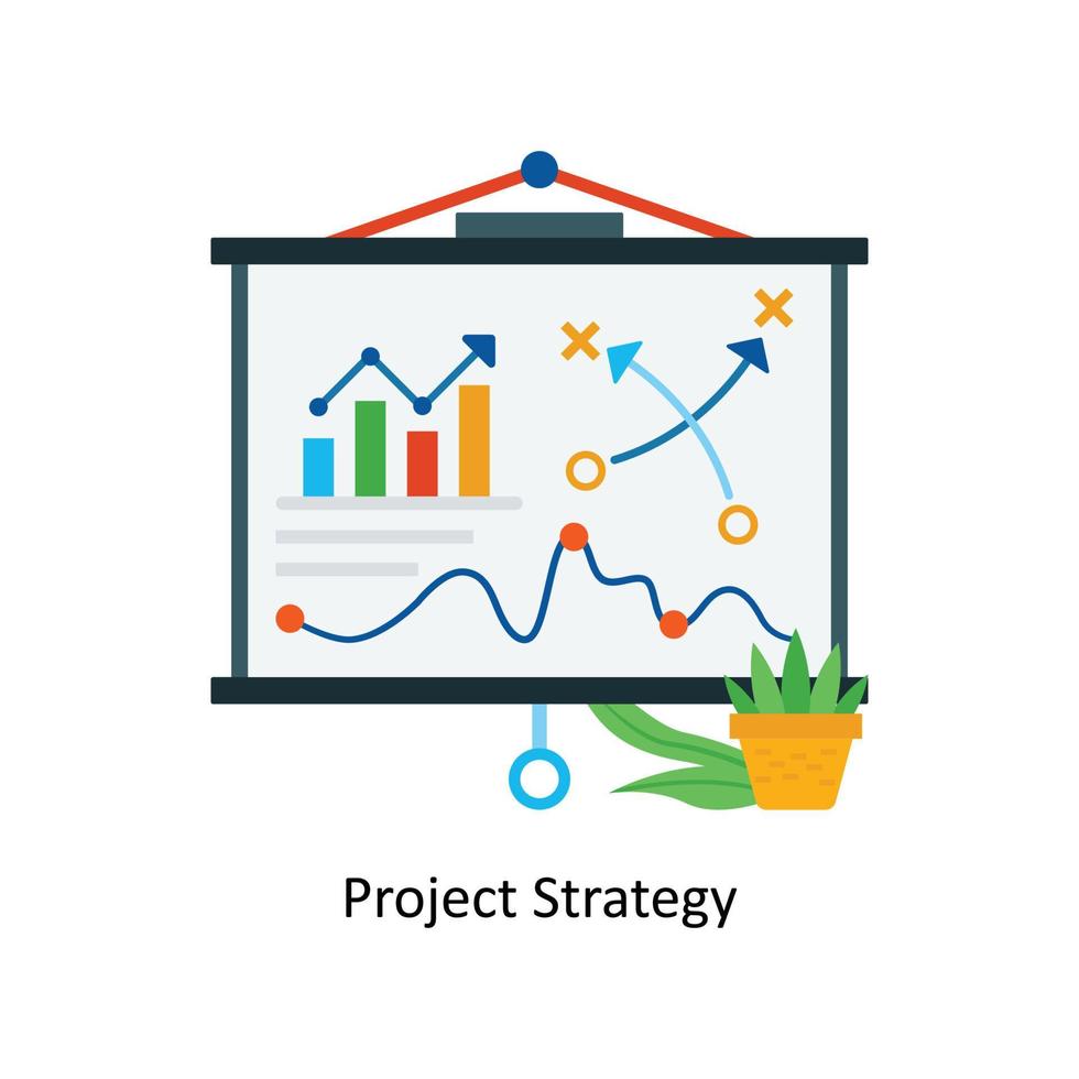 proyecto estrategia vector plano iconos sencillo valores ilustración valores