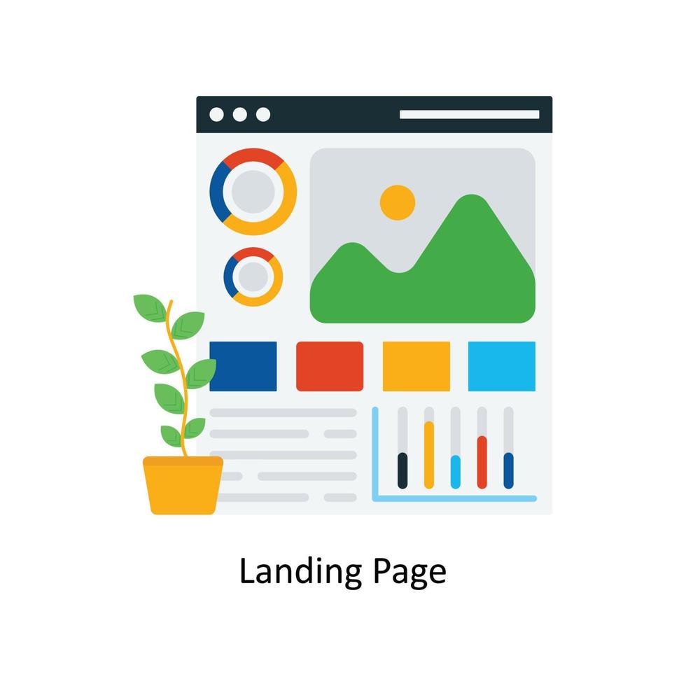 Landing Page Vector Flat Icons. Simple stock illustration stock